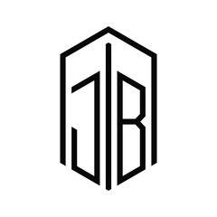 monogram JB with square suitable for building logo