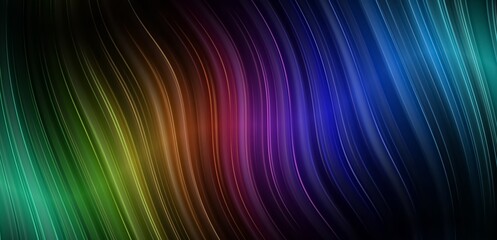 Background illustration with colorful wavy abstract rays with effects