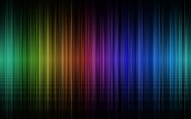 Illustration of vibrant vertical color rays with effects on a black background
