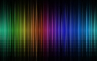 Illustration of vibrant vertical color rays with effects on a black background