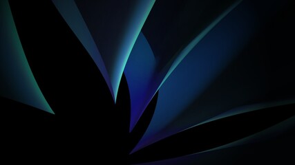 Obraz premium Illustration of blue purple shiny sharp shapes with effects on a black background