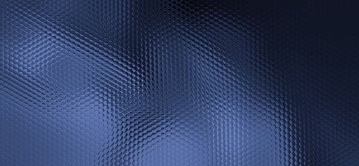 Illustration of a blue patterned background with blurred shapes and effects