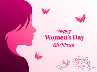 Happy women's day poster vector illustration. Happy women's day 8th march vector background 