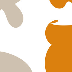 Neutral Boho Abstract Shapes Frame Background 