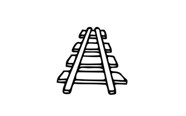 RAIL Doodle art illustration with black and white style.