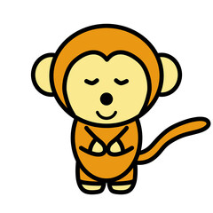お辞儀をするサル　イラスト