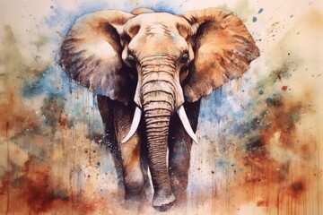 Fototapeta premium Elephant. Elephant illustration watercolor