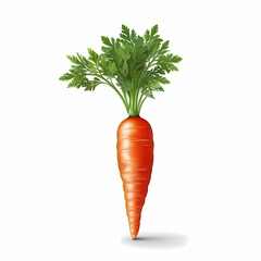 Single Carrot Realistic On White Background Illustration