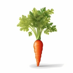 Single Carrot Realistic On White Background Illustration