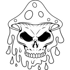 liquid skull mascot character