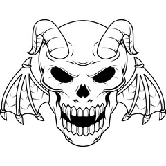 demon skull mascot character