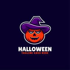 Vector Logo Illustration Halloween Mascot Cartoon Style.