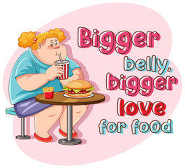 Bigger belly bigger love for food icon