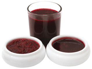 Beetroot with juice in a glass