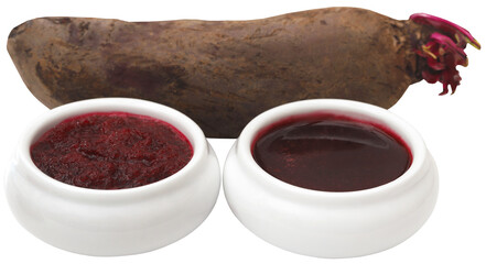 Beetroot with juice in a glass