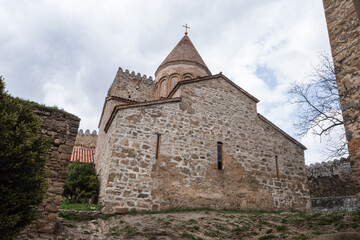 Aerial view of Ananuri Fortress Complex in Georgia.