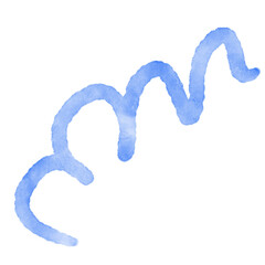 Blue Watercolor Doodle Squiggle