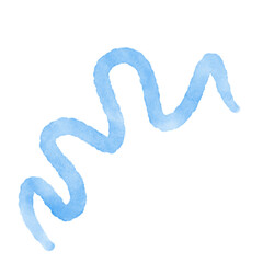 Obraz premium Blue Watercolor Doodle Squiggle