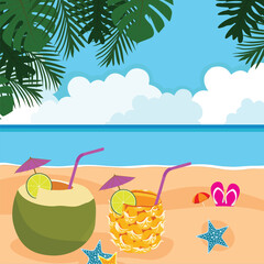 summer beachside vector illustration design