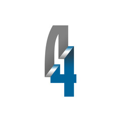 Fototapeta premium number four with 3d effect