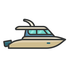 Personal cruiser ship icon for water transportation