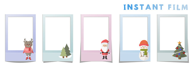 Instant film style frame happy Xmas ,インスタントフィルム風フレームハッピークリスマス,PNG