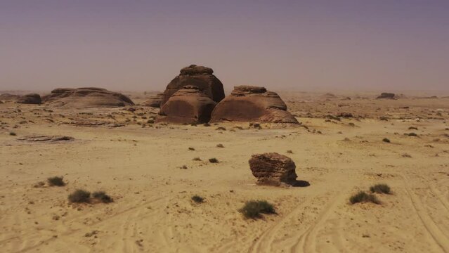 Aerial, Al Naslaa Split Rock, Saudi Arabia