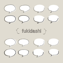 シンプルなモノクロの手書き風のふきだしフレームセット　Simple monochrome handwritten style balloon frame set