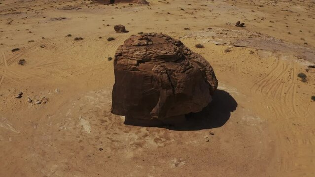 Aerial, Al Naslaa Split Rock, Saudi Arabia