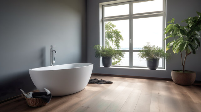 Salle de bain avec murs en ardoise grise.