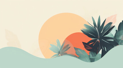 AI Generated: Abstract Boho Minimalistic Desktop Wallpaper. Simplistic Aesthetic with Modern Geometric Design.