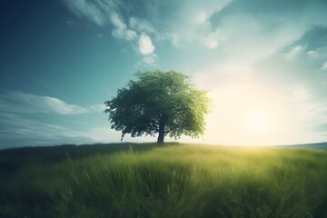 Fototapeta na wymiar beautiful green tree background made with Generative AI