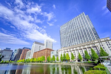 東京　皇居外苑から望む丸の内