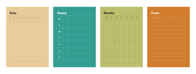 4 set daily, week, monthly check planner. 