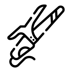 hair iron Line Icon