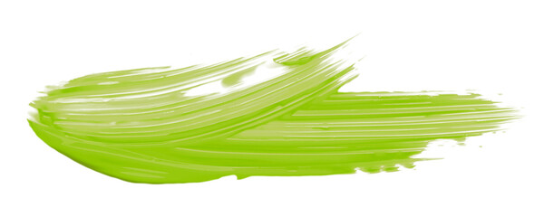 Shiny green brush watercolor painting isolated on transparent background. watercolor png