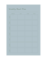 Meal Planner and groceries list planner. Plan you food day easily. Vector illustration.