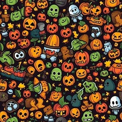 halloween pattern seamless background for textiles, fabrics, covers, wallpapers, print, gift wrapping and scrapbooking