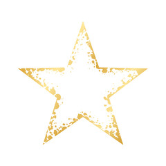 Abstract Star Shaped Gold Ink Splatter Graphic