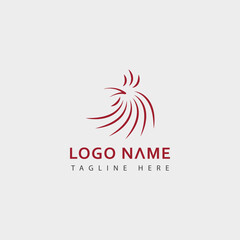 Simple Rooster Logo Line Design Vector