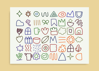 Cute hand drawn doodle vector set. Colorful collection of gardening