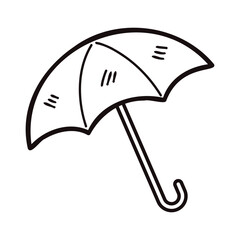 Hand Drawn cute umbrella in doodle style