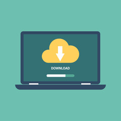 download file and data concept flat design