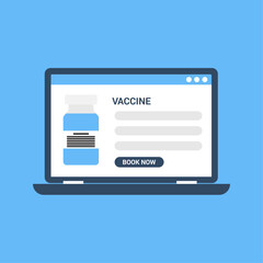 Fototapeta premium Book appointment Vaccine online concept flat design