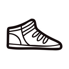 Hand Drawn cute sneakers in doodle style