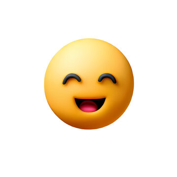 3d happy emoji icon. Realistic 3d high quality isolated render	