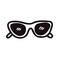 Hand Drawn sunglasses in doodle style