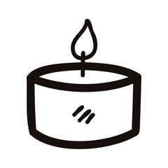 Hand Drawn candle in doodle style