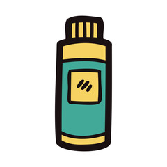 Hand Drawn bottle in doodle style