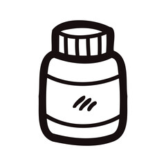 Hand Drawn bottle in doodle style